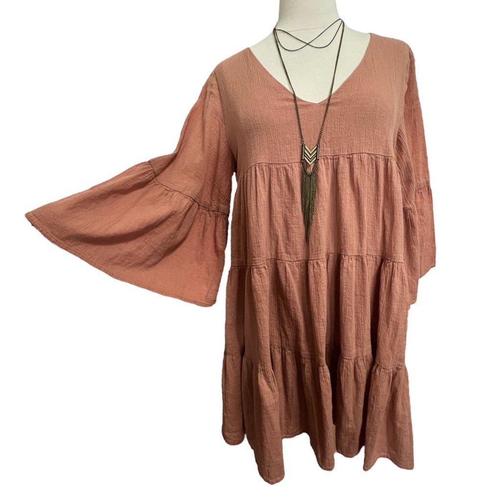 Short dark peach dress